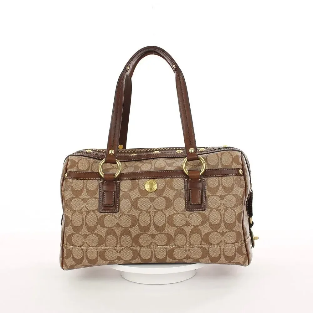 Coach Vintage Heritage Stripe Signature Buckle Brown Bag